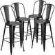 preview thumbnail 20 of 22, 30-inch Distressed Metal Indoor/Outdoor Barstools (Set of 4) Black