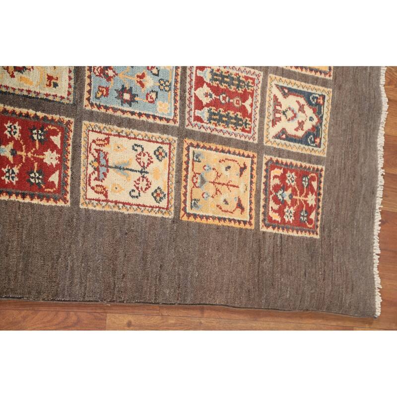 Brown Kazak Accent Rug Handmade Wool Carpet - 2'7" x 4'0"