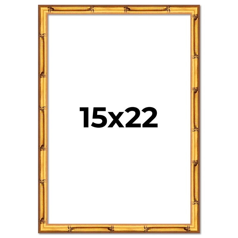 15x22 Frame Gold Bamboo Picture Frame Modern Photo Frame Includes UV Acrylic Shatter Guard Front Acid Free Foam Backing Board