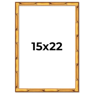 15x22 Frame Gold Bamboo Picture Frame Modern Photo Frame Includes UV Acrylic Shatter Guard Front Acid Free Foam Backing Board
