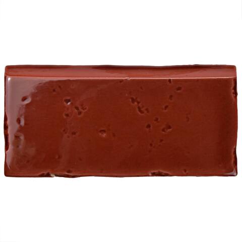 Merola Tile Novecento Zocalo Burdeos 2.5" x 5.13" Ceramic Subway Wall Trim Tile - (1 Tile)