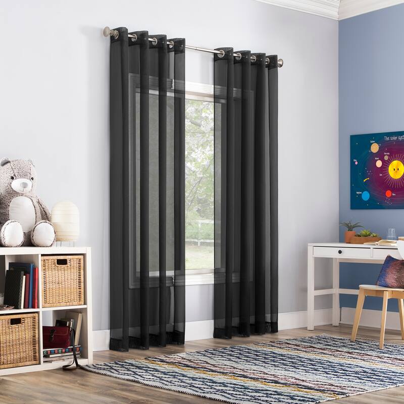 No. 918 Calypso Voile Sheer Grommet Curtain Panel, Single Panel