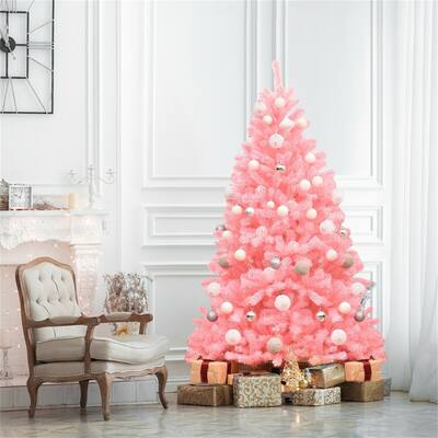 6Ft Pink Artificial Christmas Tree with Metal Stand