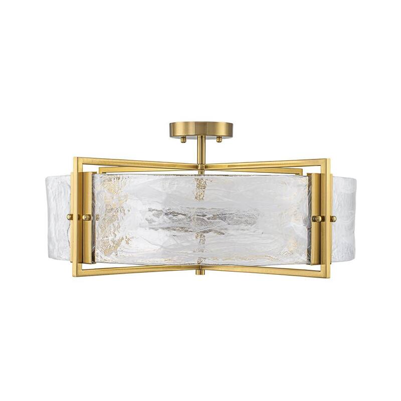 Modern Entryway 6-Light Glazed Glass Drum Semi-flush Mount