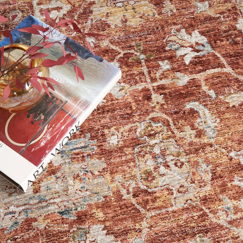Nourison Petra Traditional Persian Medallion Border Area Rug