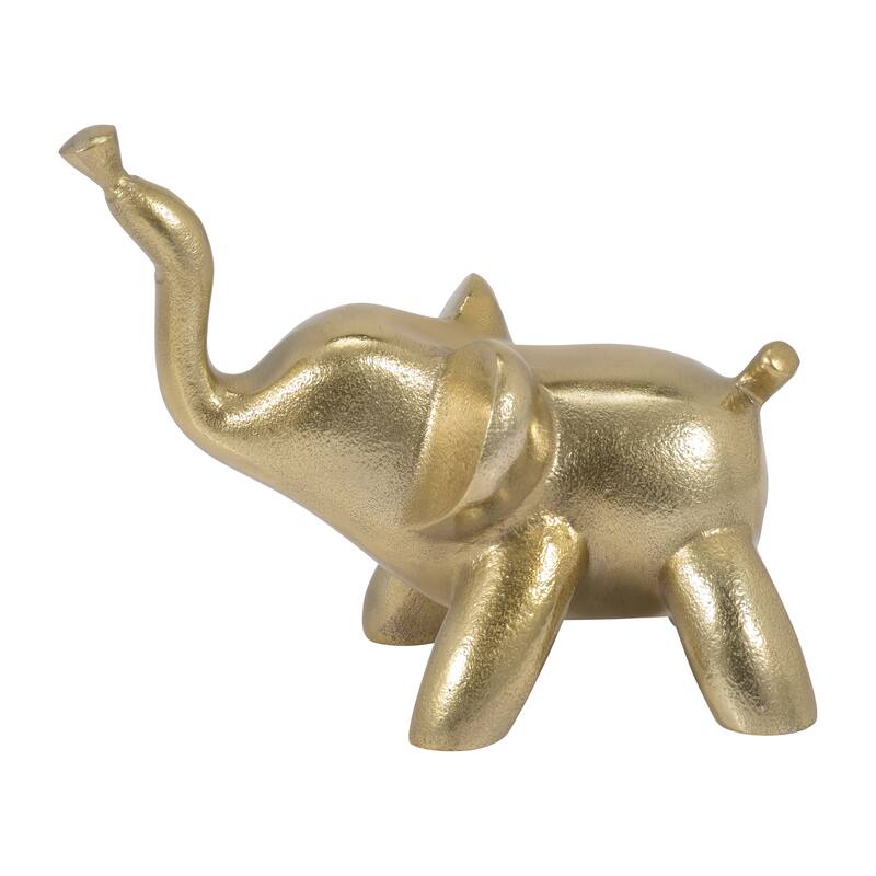 Sagebrook Home Gold Metal Elephant - 6" Decorative Balloon Figurine, Aluminum Elegance for Home Decor - 8" x 5" x 6"