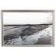 preview thumbnail 2 of 6, Silver Canvas Textured Ocean Landscape Living Room Framed Wall Art with Black and White Accents