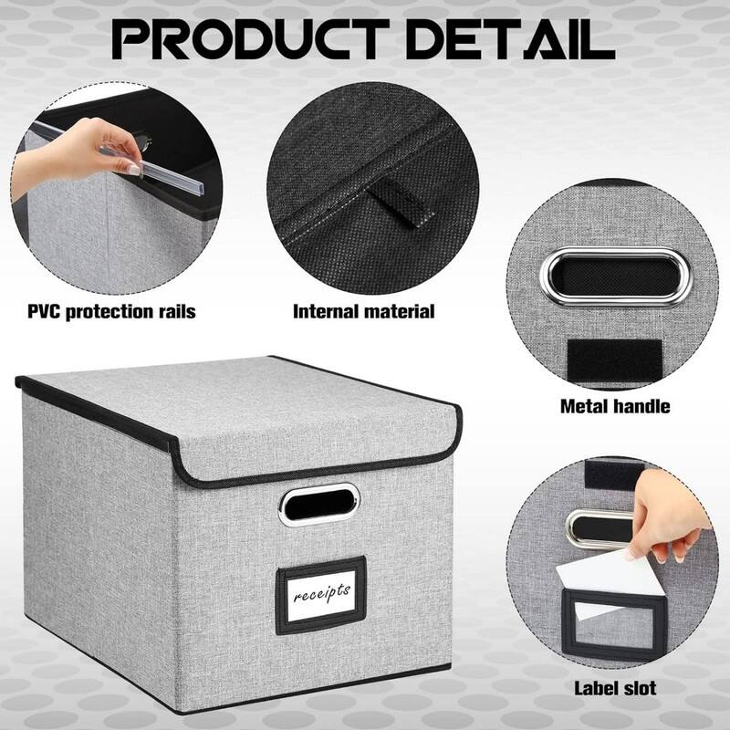 6 Pack File Organizer Boxes Collapsible Large