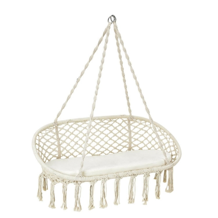 Macrame double swing seat top