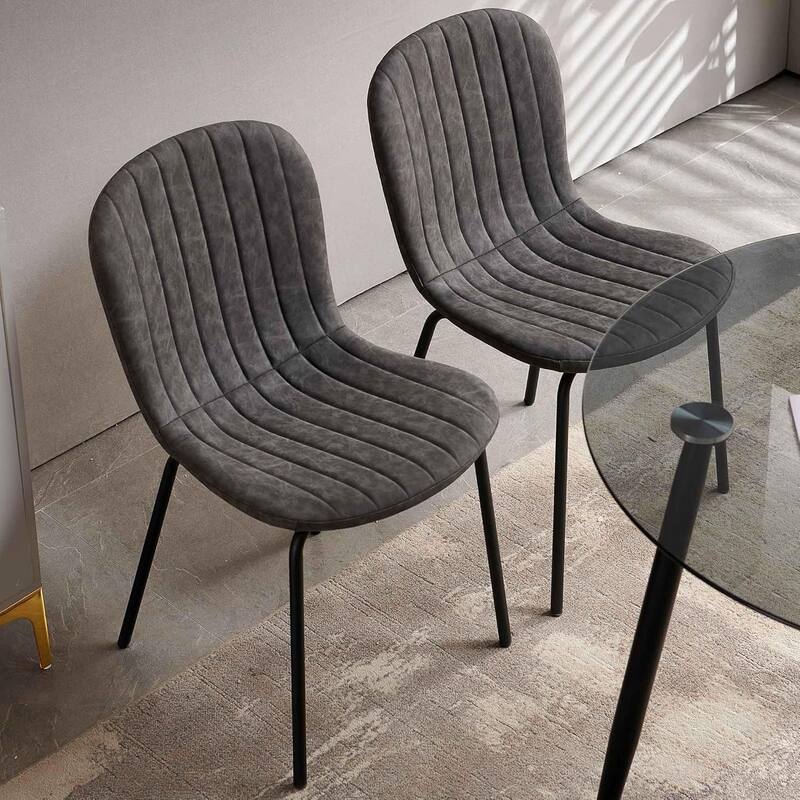 Howtai Upholstered Dining Chairs,Vintage PU Leather Accent Side Chairs