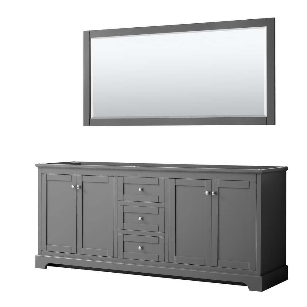 Wyndham Collection Avery 80" Double Free Standing Vanity Cabinet -