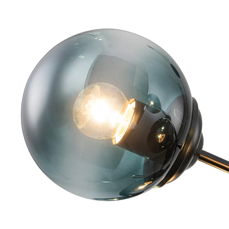 Mid-Century 12-Light Sputnik Blue Glass Bubble Chandelier 35.4in