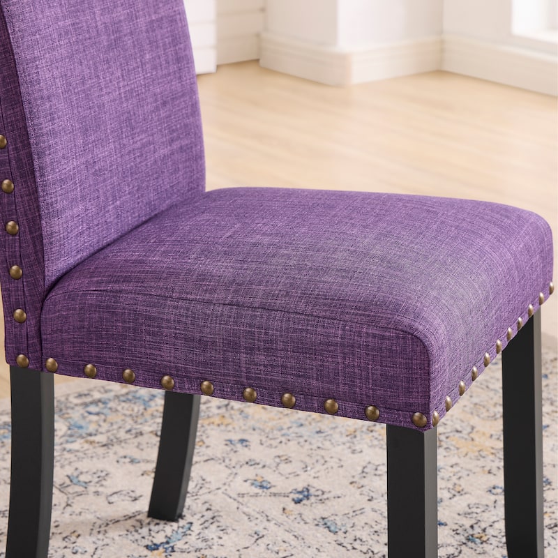 Copper Grove Humboldt Nailhead-trim Fabric Dining Chairs (Set of 2)