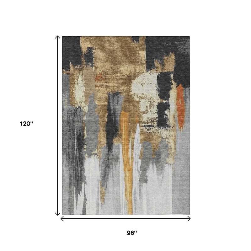 HomeRoots Abstract Transitional Rectangle Outdoor Rug
