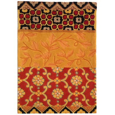 SAFAVIEH Handmade Rodeo Drive Gunjan Mid-Century Modern Abstract Wool Rug