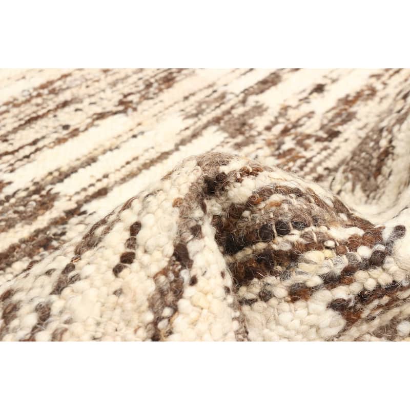 ECARPETGALLERY Braid weave Sienna Brown Wool Rug - 5'6 x 7'5