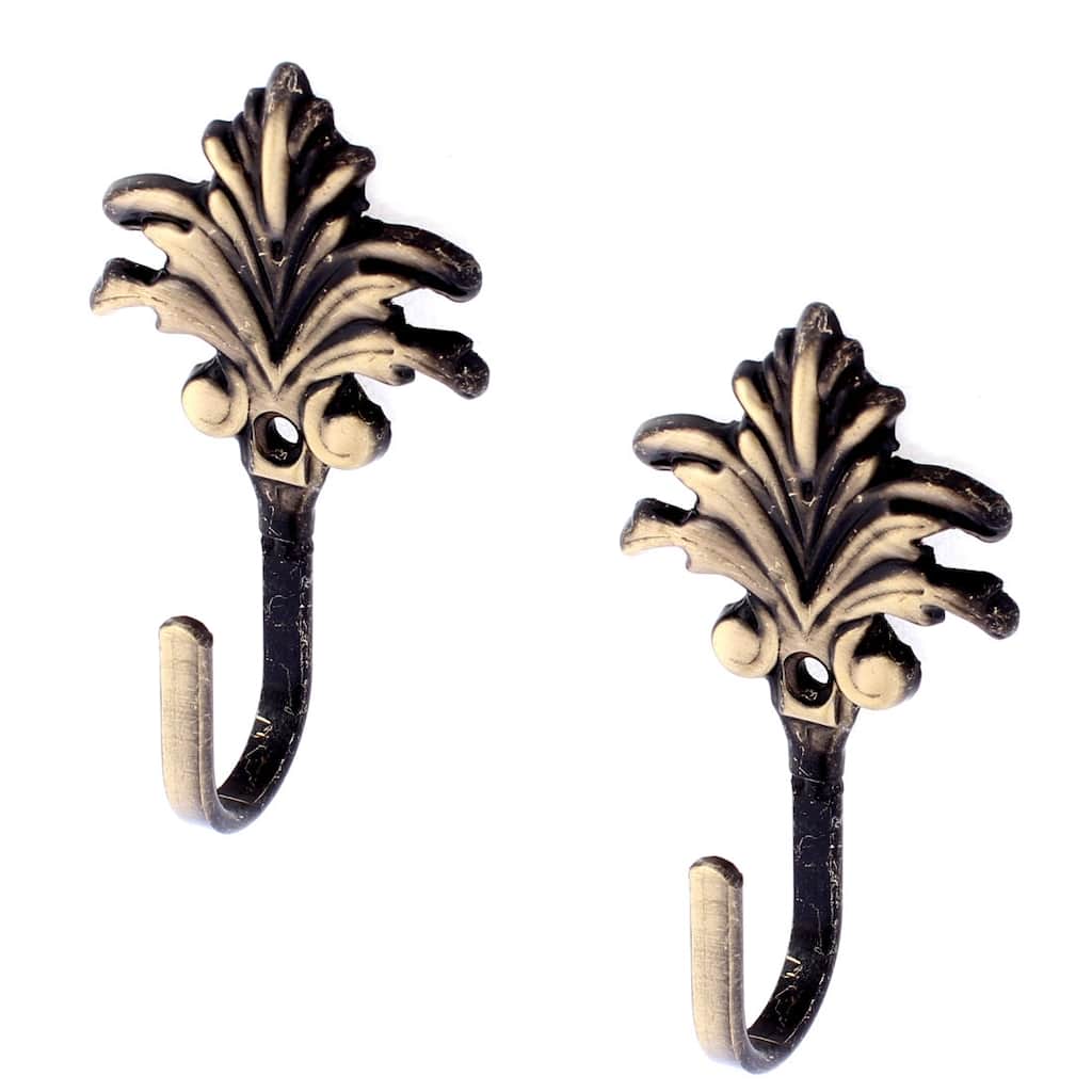 Bedroom Living Room Curtain Tieback Wall Hooks Bronze Tone 2Pcs - Bronze Tone