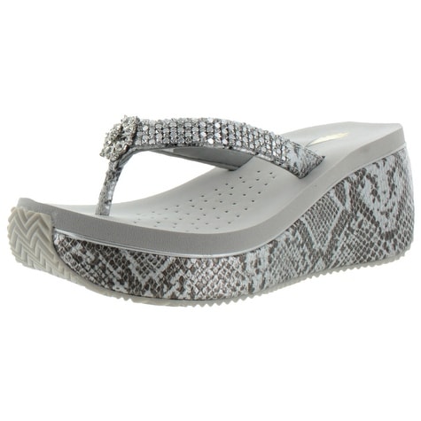 volatile snakeskin wedges