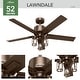 preview thumbnail 7 of 12, Hunter 52" Lawndale Ceiling Fan with LED Light Kit and Pull Chain, Damp-Rated - Indoor-Outdoor