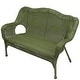 preview thumbnail 4 of 7, Wicker Outdoor Patio Conversation Set - Moss Green - 4pc