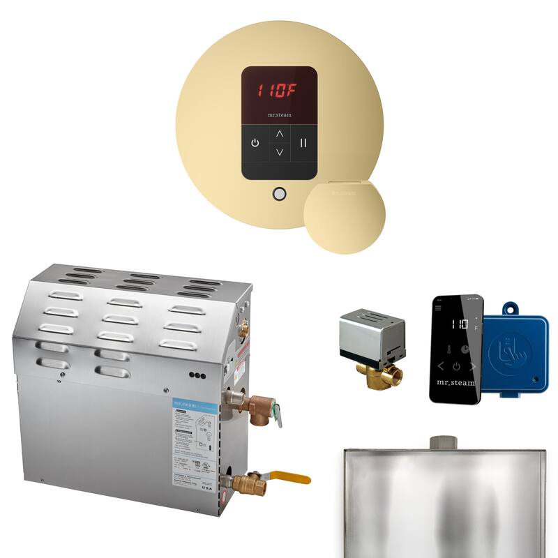 Mr Steam R05C1AAH0000 MS 5 kW (5000 W) Steam Shower Generator Package - Satin Brass