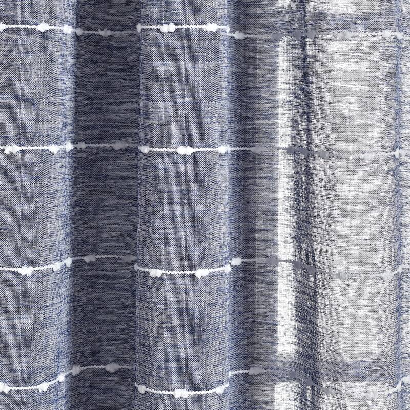 Lush Decor Farmhouse Textured Back Tab Rod Pocket Sheer Window Curtain Panels Set