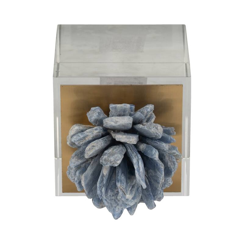 Sagebrook Home Julia Blue Stone Crystal Block, Perfect for Decor