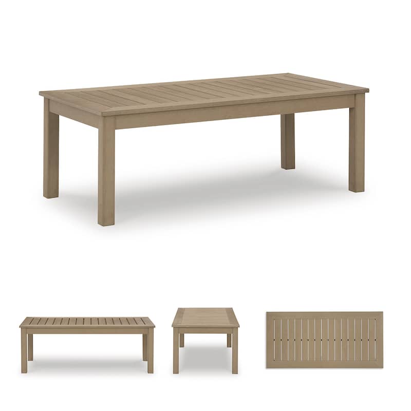 Signature Design by Ashley Hallow Creek Driftwood Outdoor Coffee Table - 48.75" W x 24.13" D x 18.13" H
