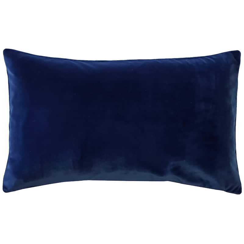 Pillow Decor Castello Soft Velvet Throw Pillows (3 Sizes, 18 Colors) - 12" x 19" - Polyester - Royal Blue