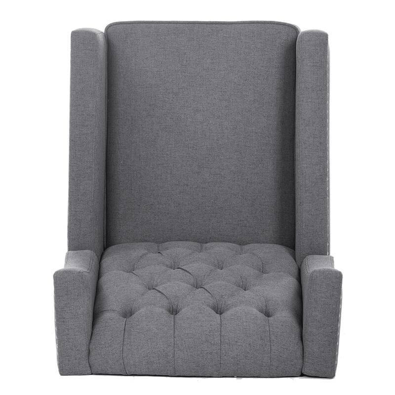 27.16" Wide Manual Wing Recliner Chair with Silver Bubble Nails