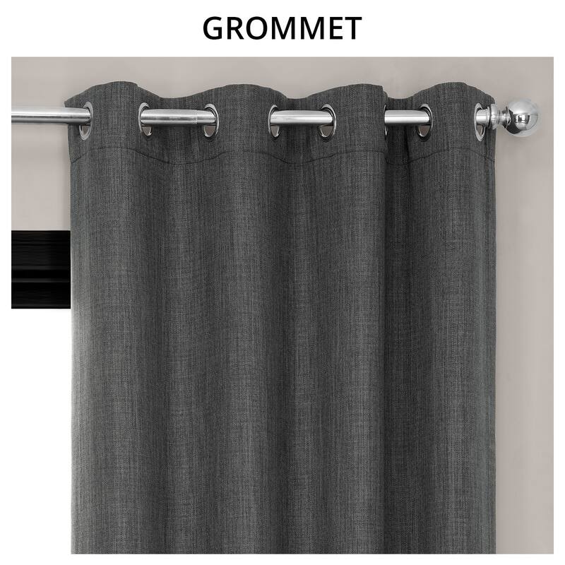Exclusive Fabrics Grommet Textured Faux Linen Room Darkening Curtains for Bedroom & Living Room Curtains (1 Panel)