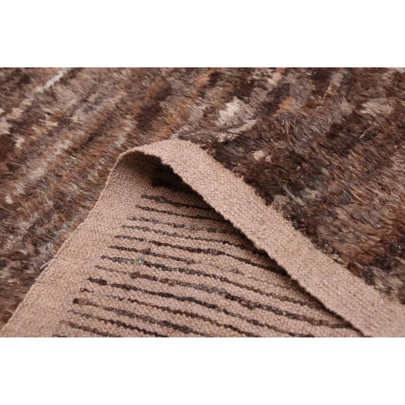 ECARPETGALLERY Hand-knotted Pak Finest Marrakesh Dark Brown Wool Rug - 7'10 x 10'3