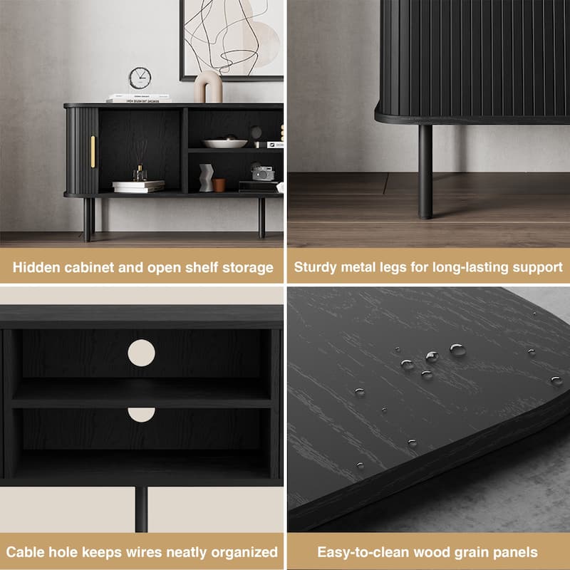 Tambour TV Stand Media Console for TVs Up to 55"