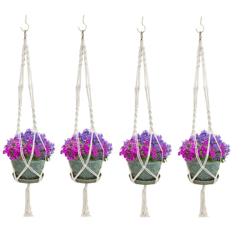 Macrame Plant Hanger (4, 6, 8 Pack) Hanging Plant Pots Cotton Rope