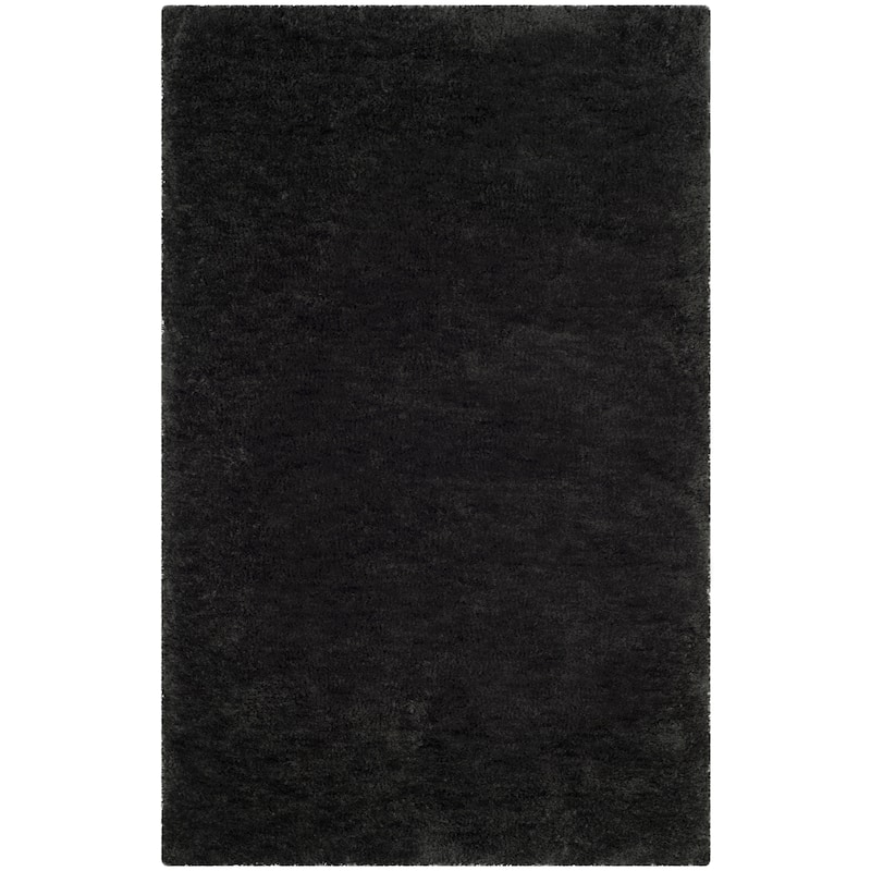 SAFAVIEH Handmade Sheep Shag Dochia Solid Polyester Rug