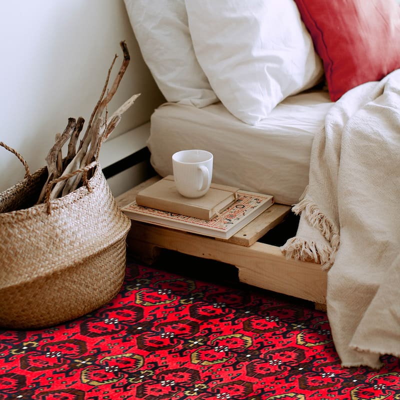 Teimani Red Rug 3'2" x 4'10" - 3'2 x 4'10