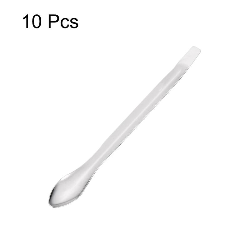 Micro Scoop Stainless Steel Reagent Sample Spoon Lab Spatulas 10Pcs - 105mm