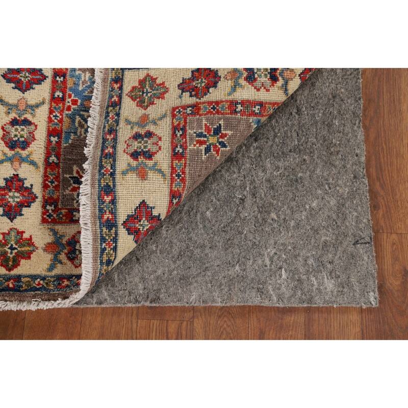 Hand Knotted Oriental 100% Wool Carpet Traditional Geometric Brown Kazak Area Rug - 2' 11'' X 2' 1''