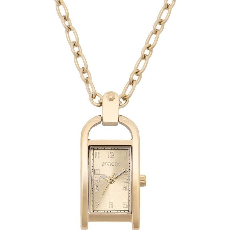 Invicta Women's 49935 Mini Quartz PC11 Brass Dial Necklace Watch - Gold