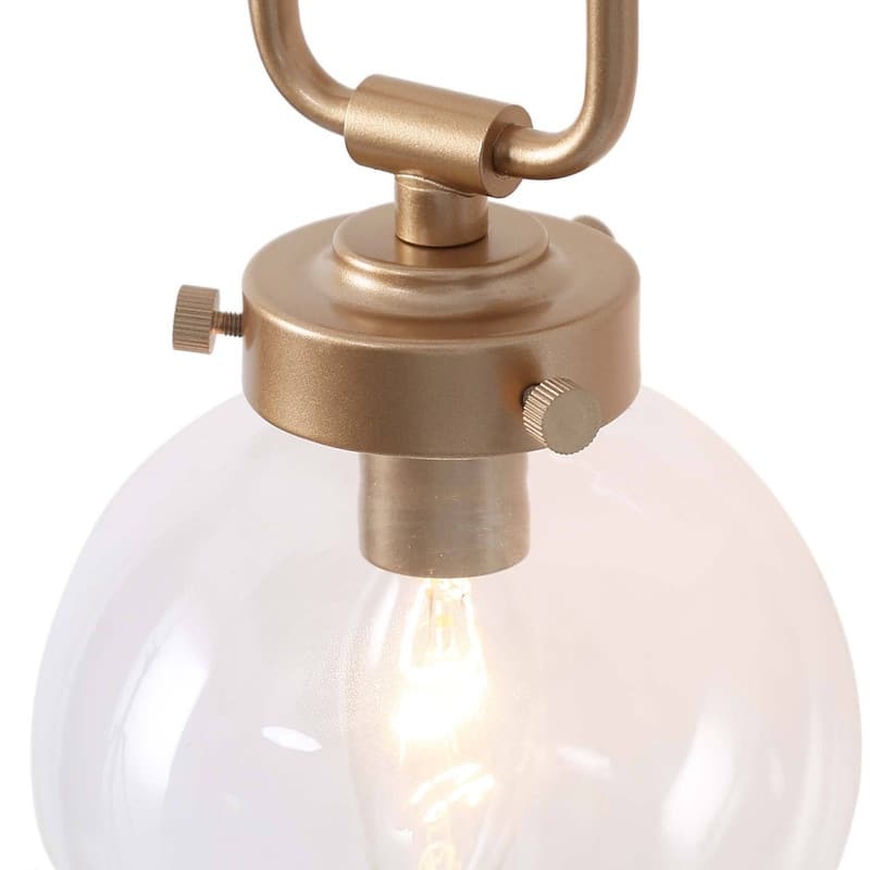Zeci Modern Gold Wall Sconce with Orb Glass Unique Bathroom Vanity Light Dimmable - L5.1'' x W9.8" x H14.6"
