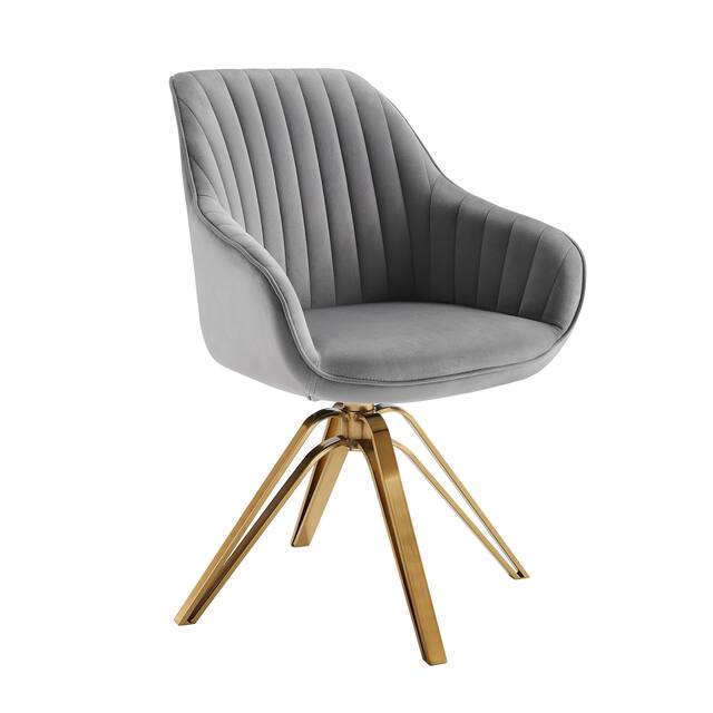 Art Leon Classical Swivel Office Accent Arm Chair with Golden Legs