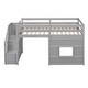 preview thumbnail 12 of 14, Elegant & Playful Design Twin Size Loft Bed with Storage Staircase and Window, Sturdy Construction & Safety Guaranteed, Grey