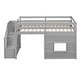 preview thumbnail 24 of 26, Twin Size Wood Loft Bed with Storage Staircase and Window,Sweden Style