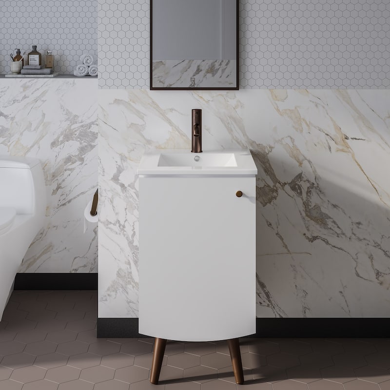 Manoir Bathroom Vanity in White - 18"