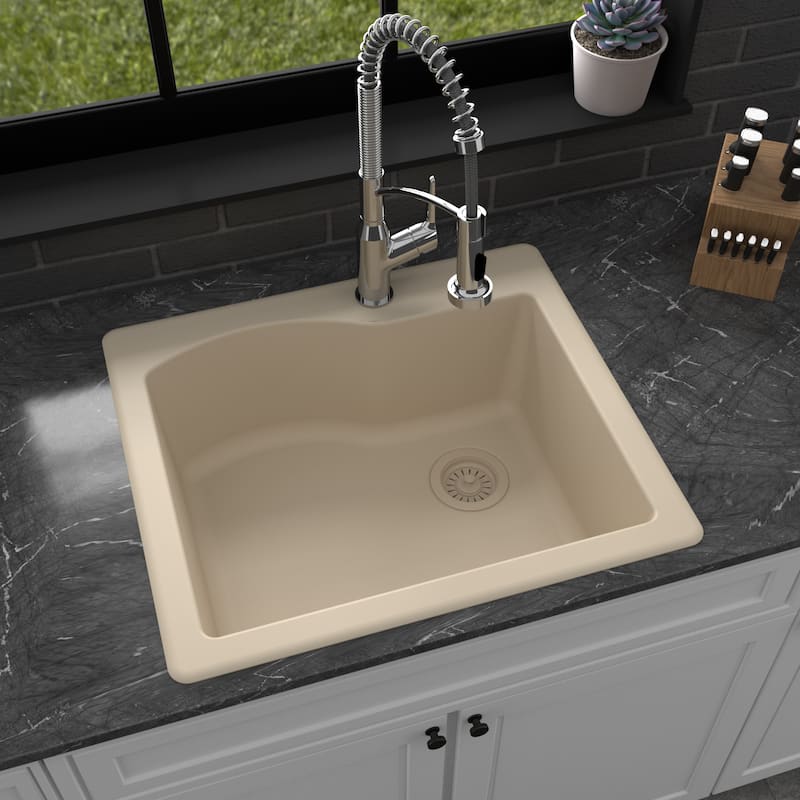 Karran Drop-in Quartz Single Bowl Kitchen Sink