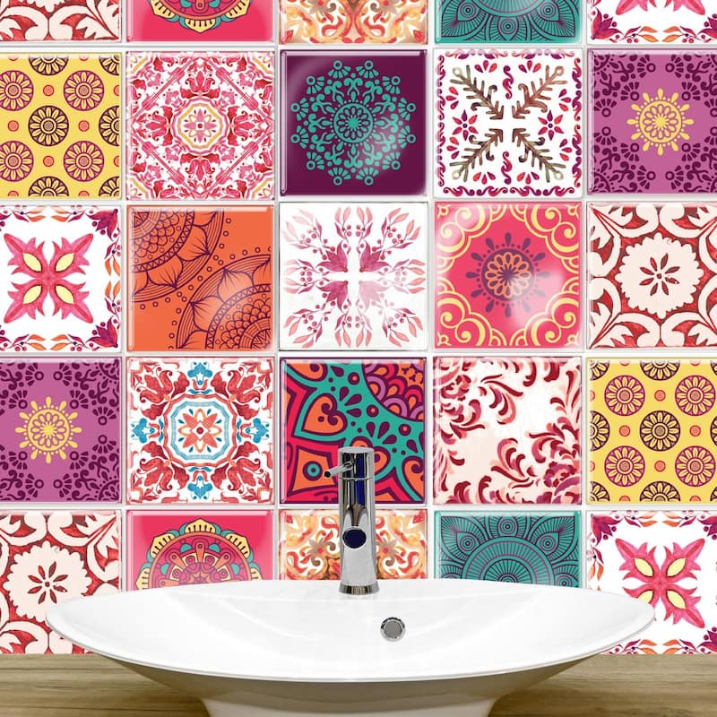 Walplus 3D Sticker Tile Splashbacks Mosaics Peel and Stick Kitchen Backsplash