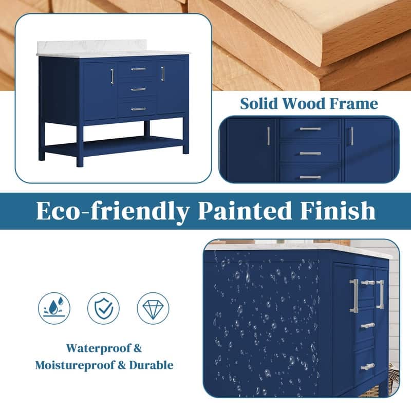 48-Inch Farm Style Bathroom Vanity with Square Sink
