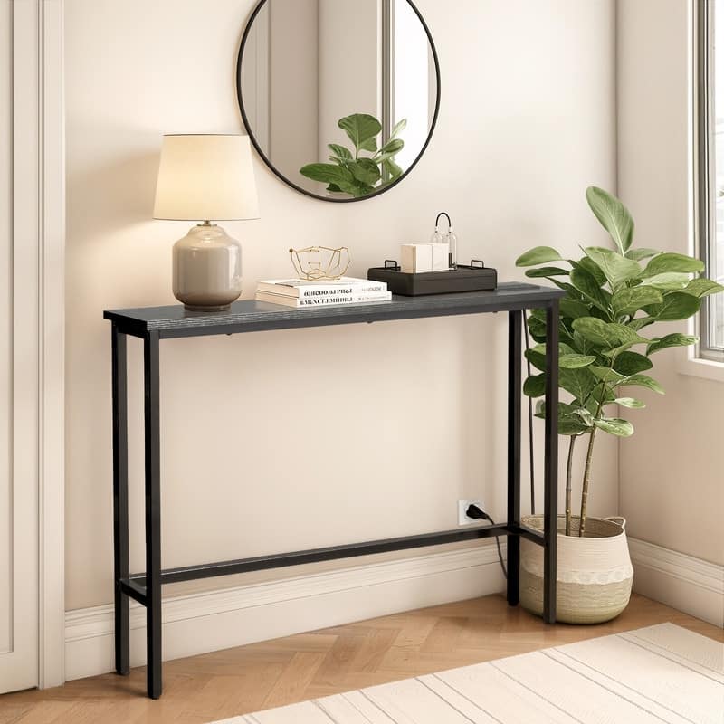 1 Piece Triamine + Iron 100 * 15 * 79cm with Power Strip Foyer Table