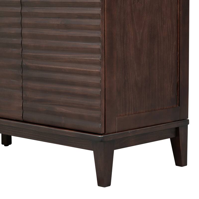 Large Storage Buffet with Adjustable Shelves and Metal Handles