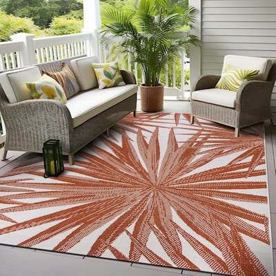 World Rug Gallery Tropical Nature Inspired Indoor/Outdoor Area Rug